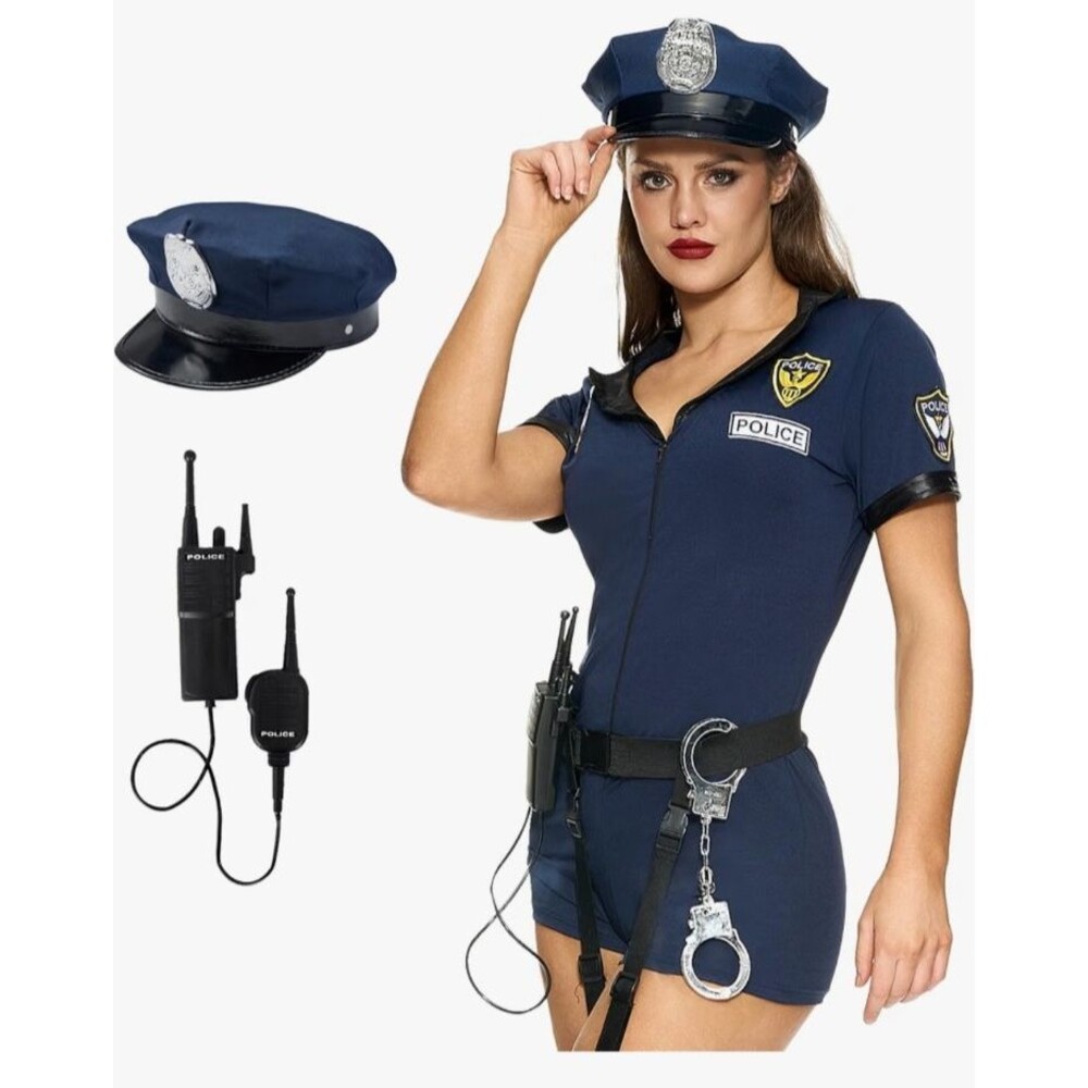 NEW Spooktacular Creations Size L Female Police Officer Costume & Accessories